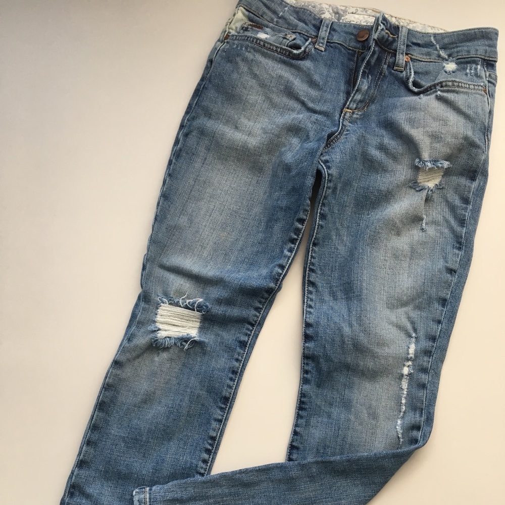 Joe’s distressed ankle skinny jeans